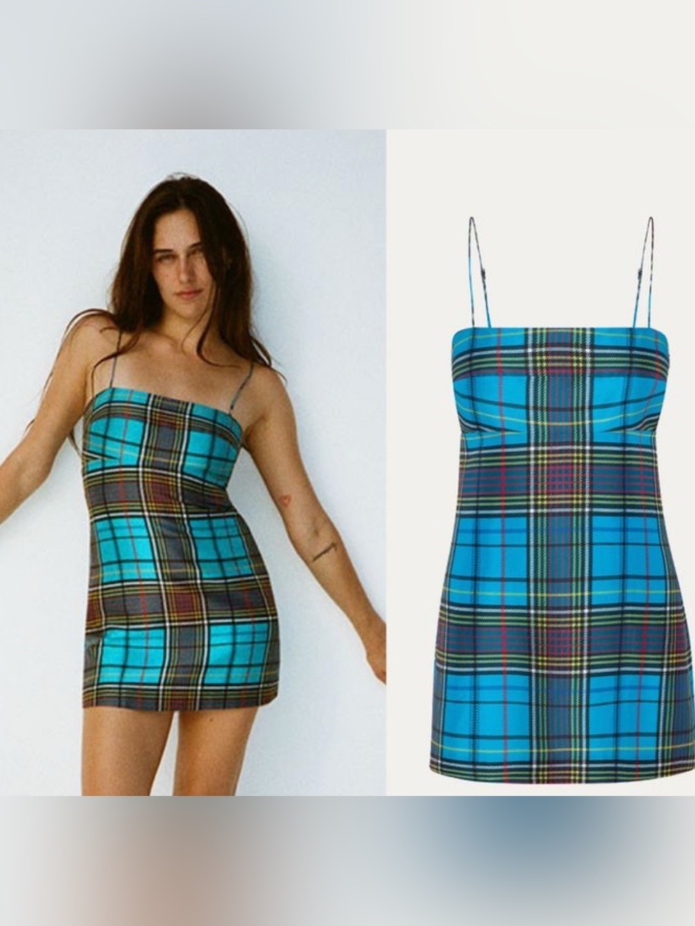 NWT Realisation Par x Devon Lee Carlson The Dru Mini Dress in Delanie Check